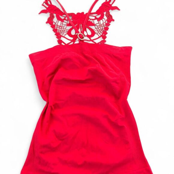 Red Iconic early 2000’s y2k Lace Halter Top - Picture 1 of 4